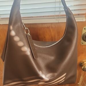 Baggu Brown Recycled Leather Shoulder Bag (Large)